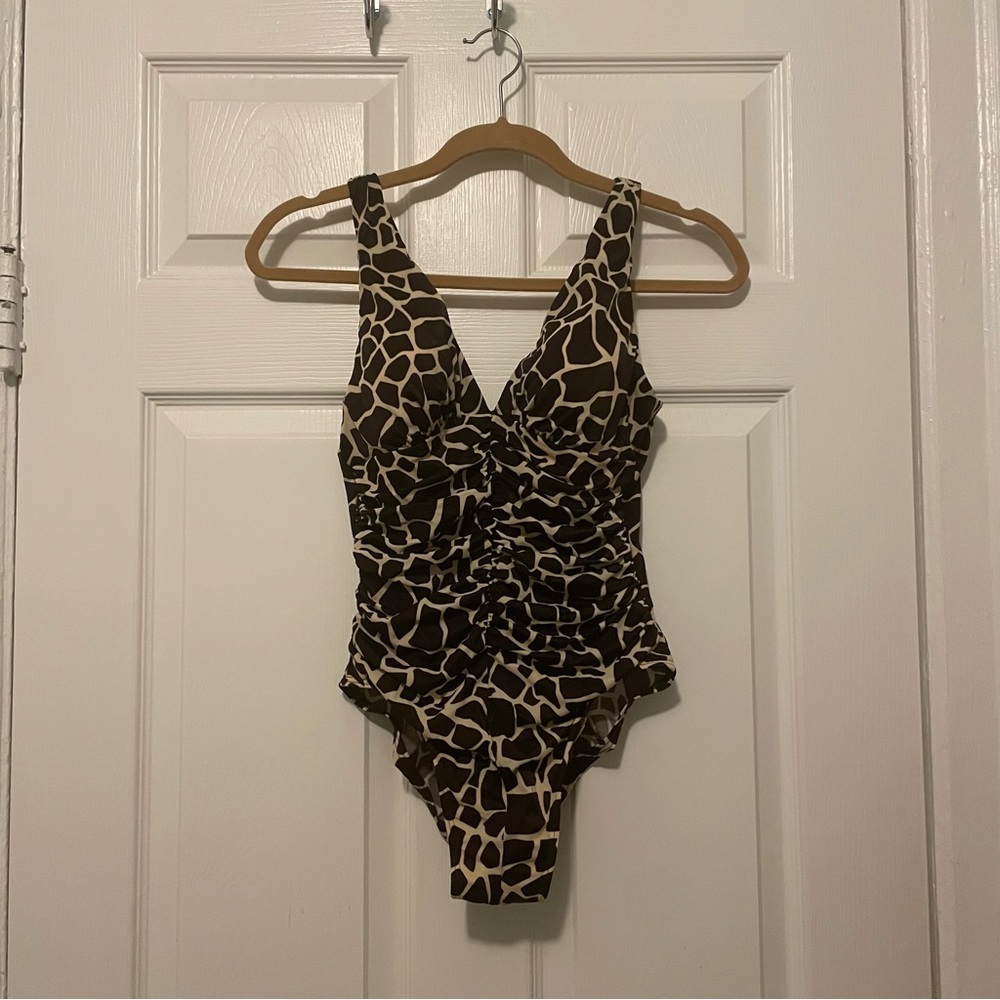 Giraffe Print One Piece Swimsuit